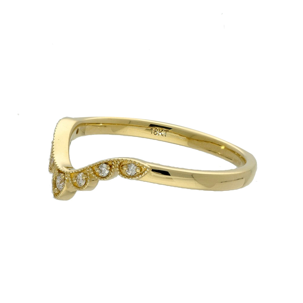 18ct Yellow Gold Diamond Wishbone Eternity Ring