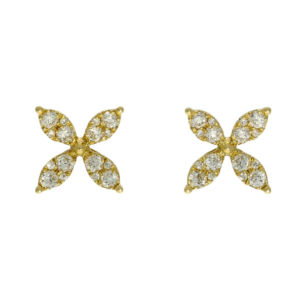 18ct Yellow Gold 0.40ct Diamond Butterfly Stud Earrings