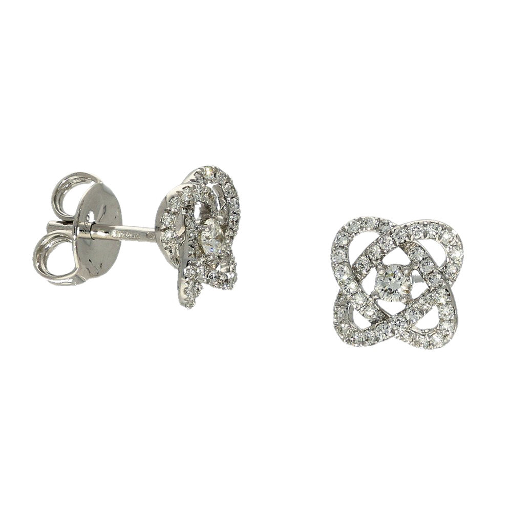 18ct White Gold 0.30ct Diamond Knot Stud Earrings