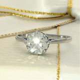 Vintage Platinum 2ct Old Cut Diamond Solitaire Engagement Ring