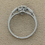 Vintage Platinum 1.24ct Old Cut Diamond Solitaire With Baguette Shoulders Ring