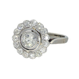 Pre-owned 18ct White Gold Old Cut Diamond 1.20ct Halo Cluster Cocktail Ring