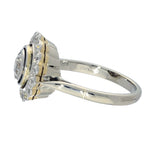 Pre-owned 18ct White Gold Old Cut Diamond 1.20ct Halo Cluster Cocktail Ring