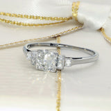 Vintage Platinum & 18ct Art Deco Tiered Old Cut Diamond Ring