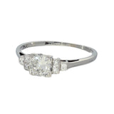 Vintage Platinum & 18ct Art Deco Tiered Old Cut Diamond Ring