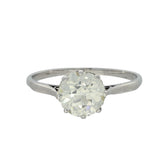 Vintage Platinum 2ct Old Cut Diamond Solitaire Engagement Ring