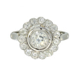 Pre-owned 18ct White Gold Old Cut Diamond 1.20ct Halo Cluster Cocktail Ring