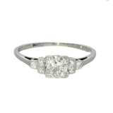 Vintage Platinum & 18ct Art Deco Tiered Old Cut Diamond Ring