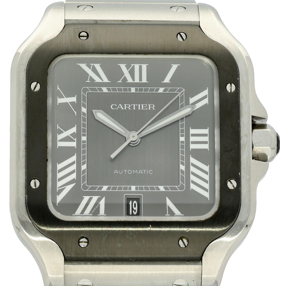 Pre-owned Cartier Santos WSSA0037 2021 Black ADLC Steel Watch