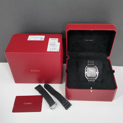 Pre-owned Cartier Santos WSSA0037 2021 Black ADLC Steel Watch