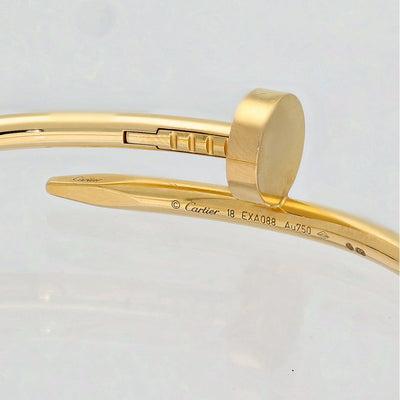 Pre-owned 18ct Yellow Gold Cartier Just Un Clou Bracelet Size 18