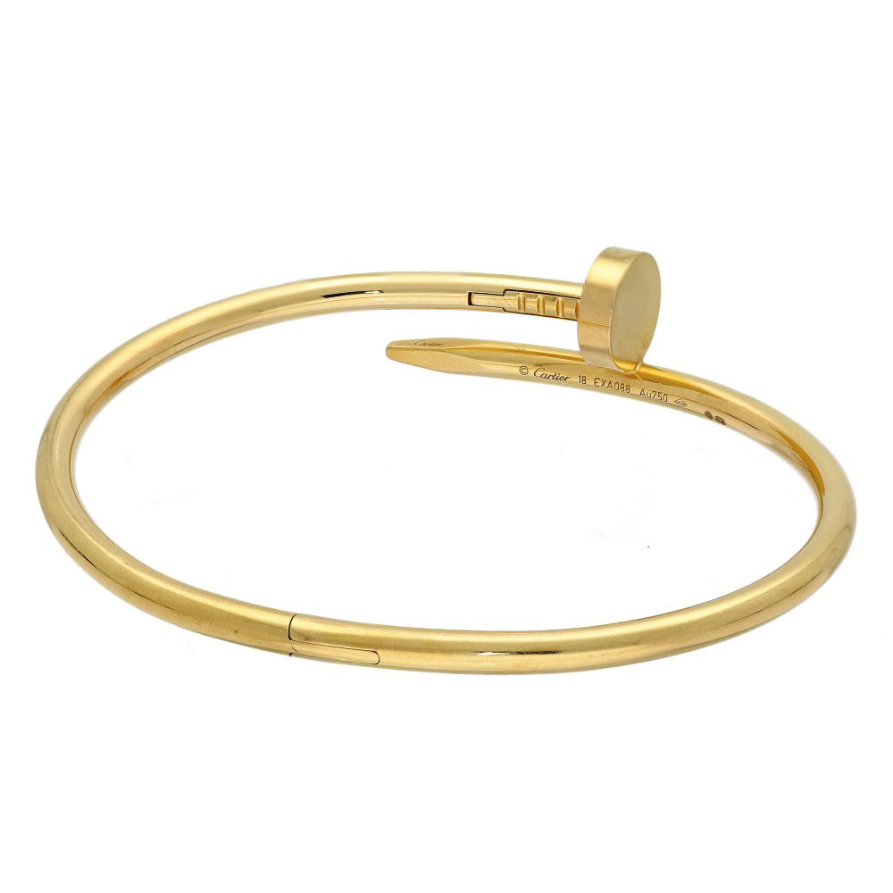 Pre-owned 18ct Yellow Gold Cartier Just Un Clou Bracelet Size 18