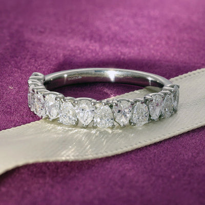 Platinum 1.17ct Laboratory-Grown Diamond Pear Shape Half Eternity Ring
