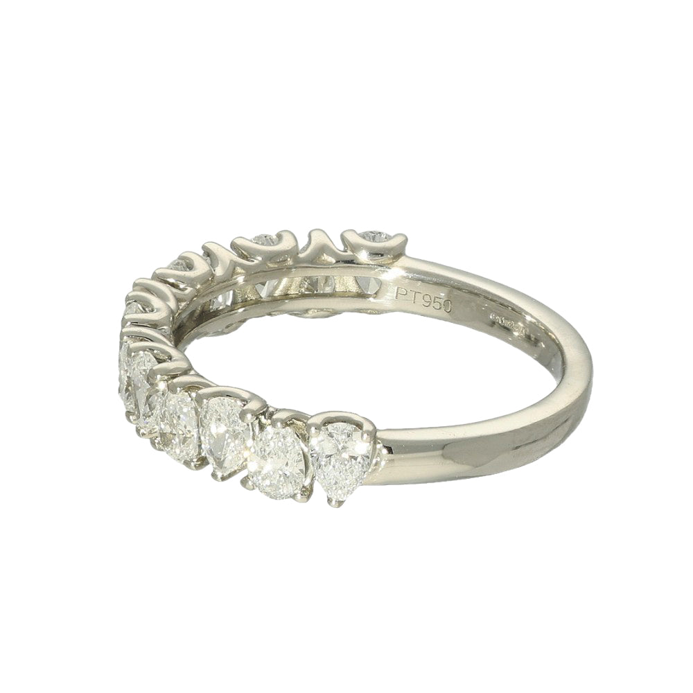 Platinum 1.17ct Laboratory-Grown Diamond Pear Shape Half Eternity Ring