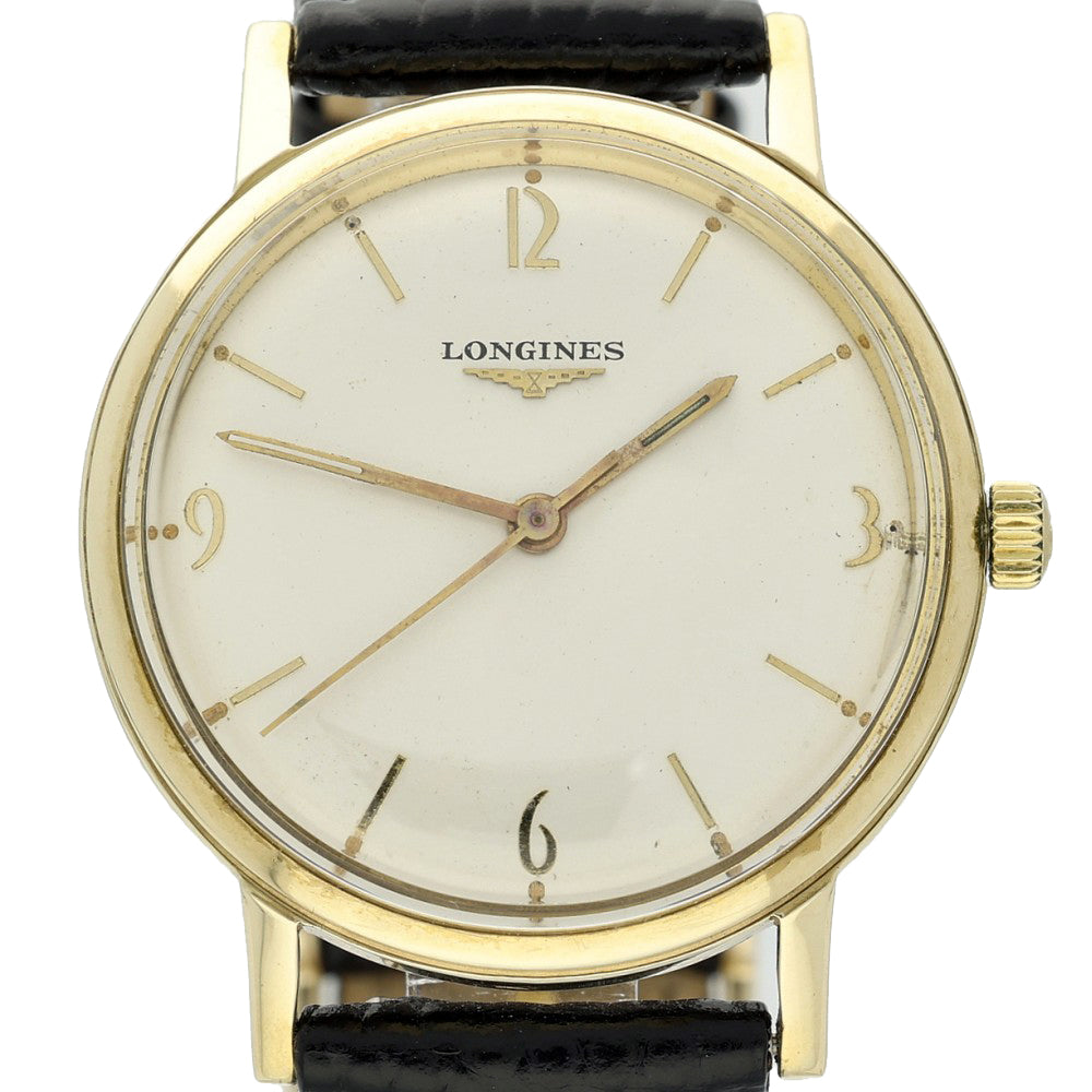 Pre-owned 33mm Longines 9ct Yellow Gold Vintage Watch c.1958