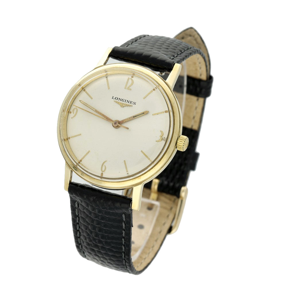 Pre-owned 33mm Longines 9ct Yellow Gold Vintage Watch c.1958