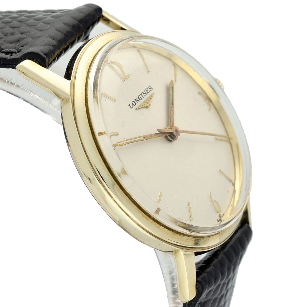 Pre-owned 33mm Longines 9ct Yellow Gold Vintage Watch c.1958