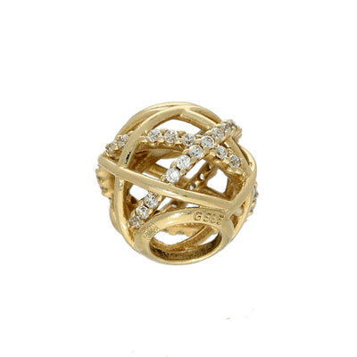 Pre-loved Pandora Retired 14K Gold Galaxy Openwork Charm with Clear Zirconia - 750827CZ