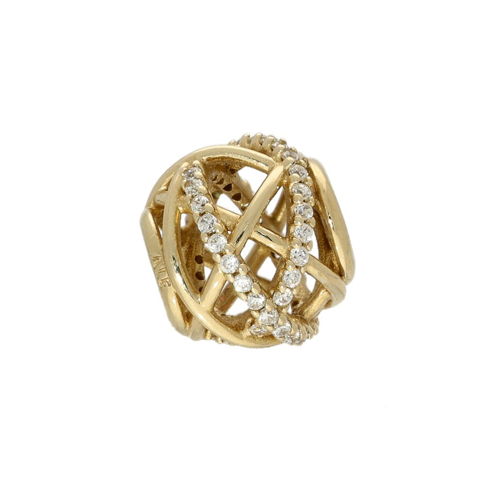 Pre-loved Pandora Retired 14K Gold Galaxy Openwork Charm with Clear Zirconia - 750827CZ