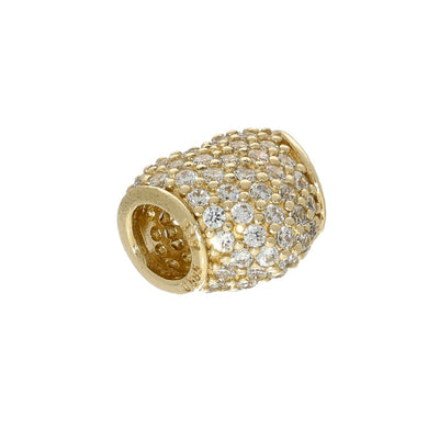Pre-loved Pandora Retired 14K Gold Pave Heart Charm with Clear Zirconia