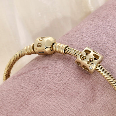 Pre-loved Pandora 14ct Yellow Gold Katie's Diamond of Love Charm
