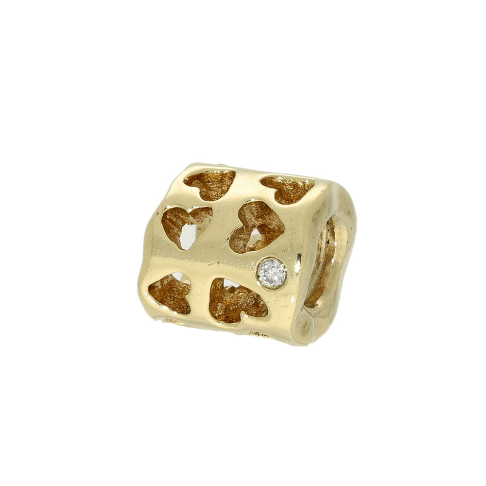 Pre-loved Pandora 14ct Yellow Gold Katie's Diamond of Love Charm