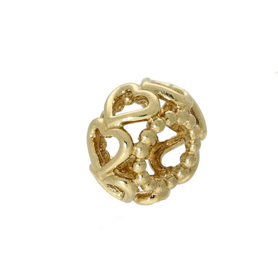 Pre-loved Pandora 14ct Yellow Gold Cut Out Heart Spacer Charm