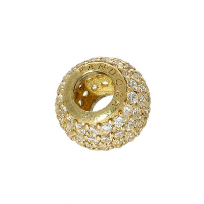 Pre-loved Pandora Retired 14K Gold Pave Lights Charm with Clear Zirconia - 750819CZ