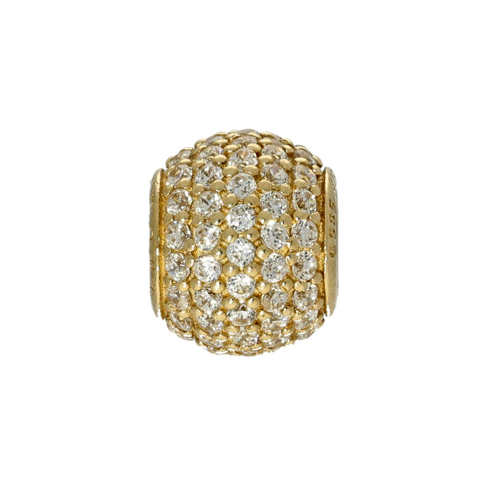Pre-loved Pandora Retired 14K Gold Pave Lights Charm with Clear Zirconia - 750819CZ