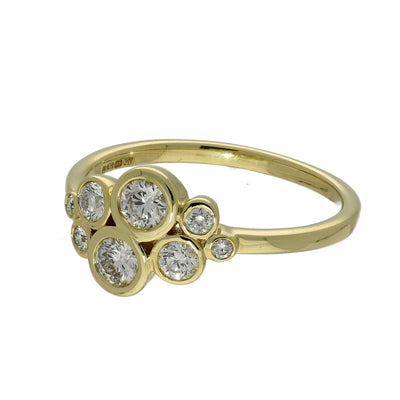 9ct Yellow Gold Diamond Bubble Ring