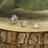 9ct White Gold 0.30ct Round Diamond Claw Set Stud Earrings