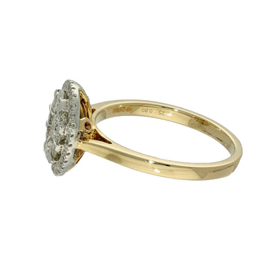 9ct Yellow Gold Diamond Oval Cluster Ring