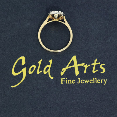 9ct Yellow Gold Diamond Oval Cluster Ring