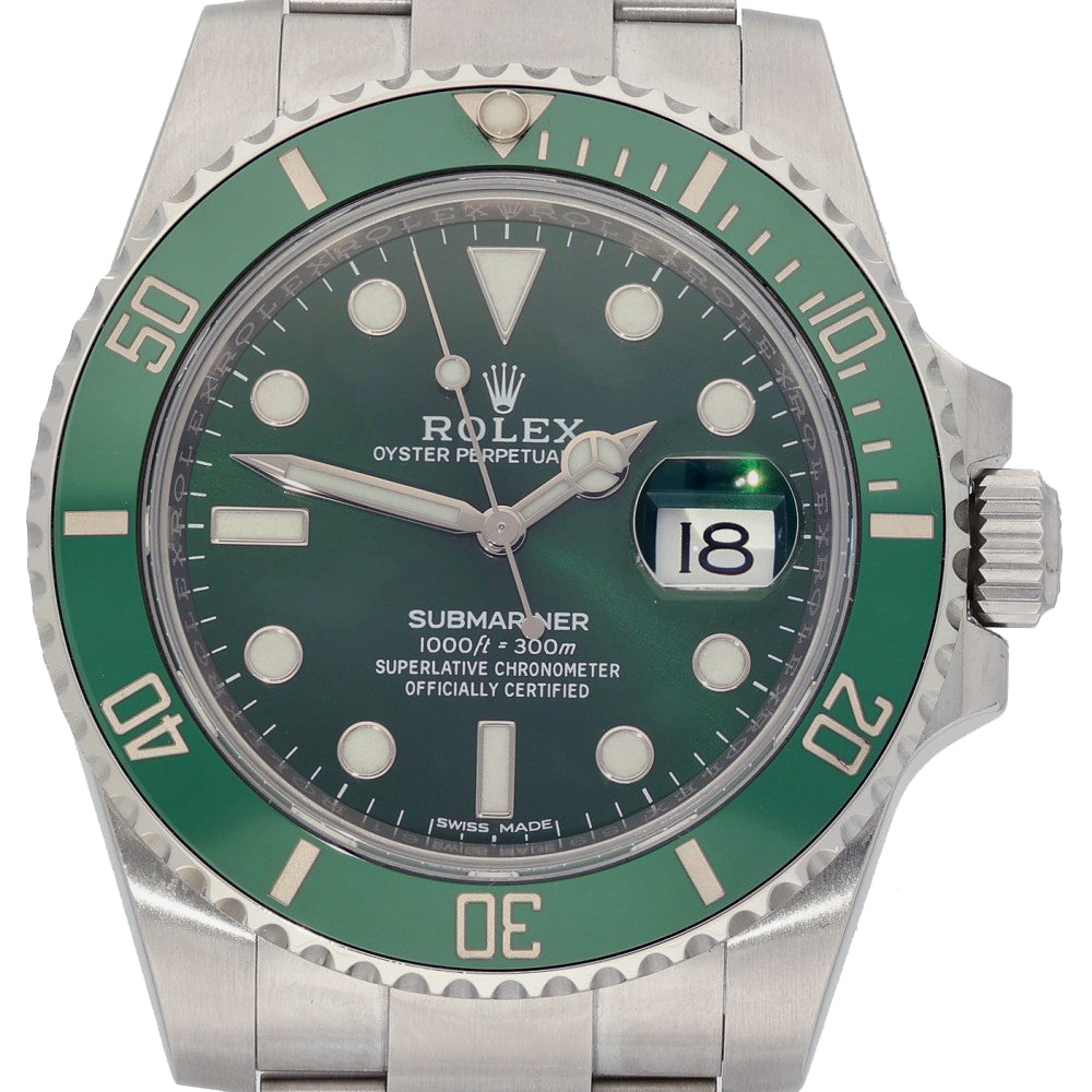Pre-owned Rolex Submariner "Hulk" 116610LV 2018 Watch