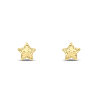 9ct Yellow Gold Star Stud Earrings with Pointed Centre 5.5mm