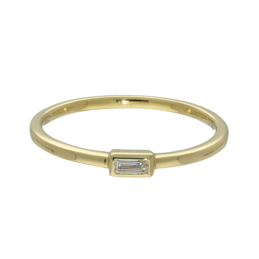 18ct Yellow Gold Baguette Diamond Dainty Ring