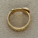 Antique 18ct Yellow Gold Patterned Buckle Ring c.1909