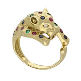 Pre-owned 18ct Yellow Gold Gem Set Panther Ring