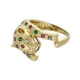 Pre-owned 18ct Yellow Gold Gem Set Panther Ring