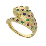 Pre-owned 18ct Yellow Gold Gem Set Panther Ring