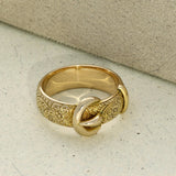 Antique 18ct Yellow Gold Patterned Buckle Ring c.1909