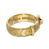 Antique 18ct Yellow Gold Patterned Buckle Ring c.1909