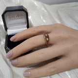 Pre-owned 18ct Yellow Gold Ruby & Diamond 5-Stone Ring
