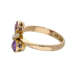 Vintage 9ct Rose Gold Amethyst & Pearl Ring c.1914