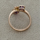 Vintage 9ct Rose Gold Amethyst & Pearl Ring c.1914
