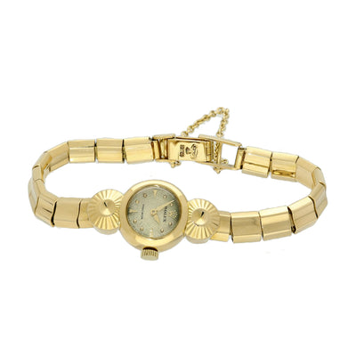 Pre-owned 18ct Gold Rolex Precision 1940s Cocktail Watch on Flexi Bracelet with Safety Chain