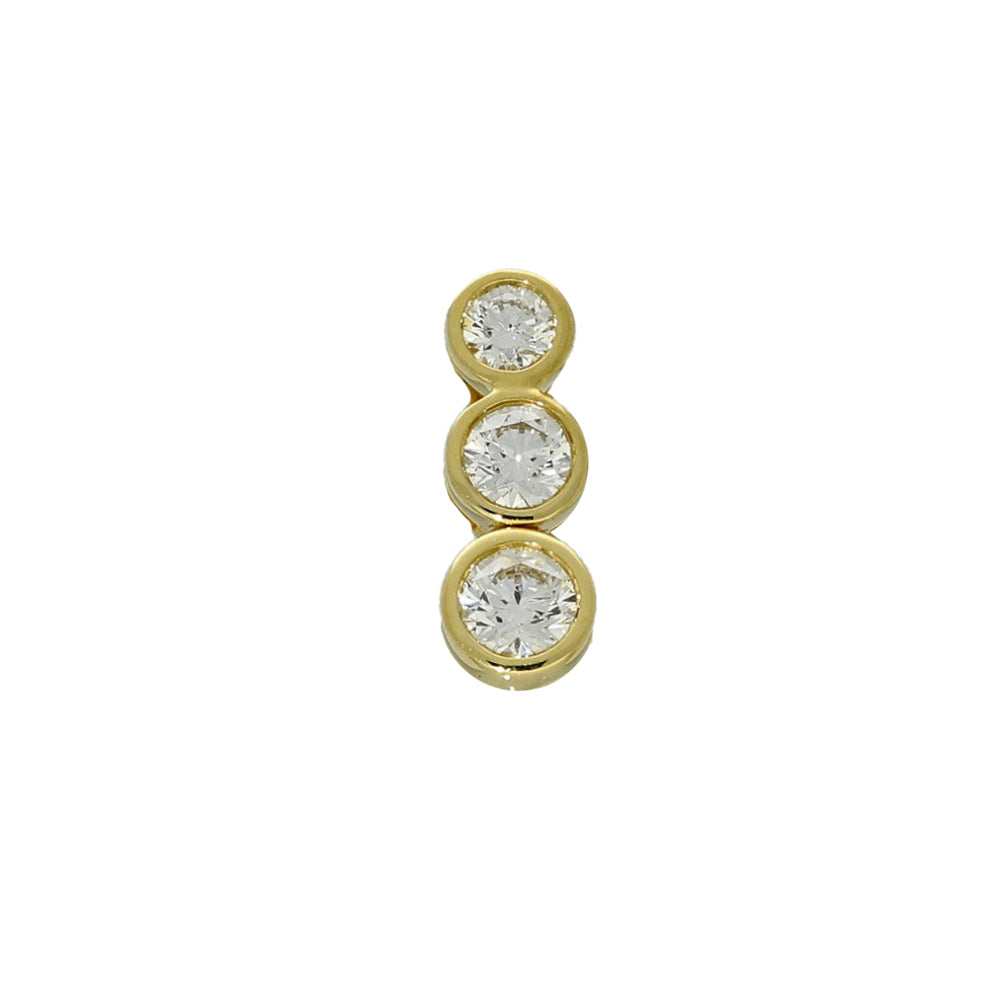 18ct Yellow Gold Diamond Trilogy Bubble Pendant