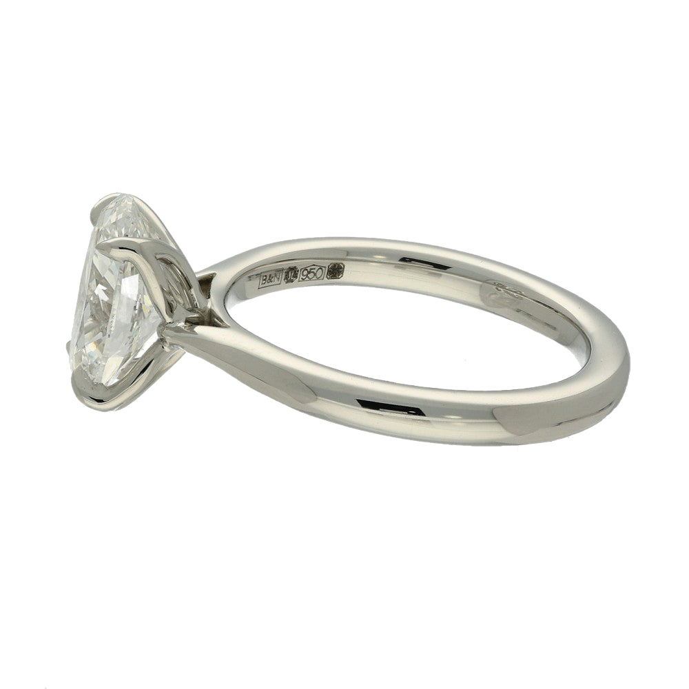 Platinum Laboratory-Grown 2ct Oval Diamond Solitaire Engagement Ring