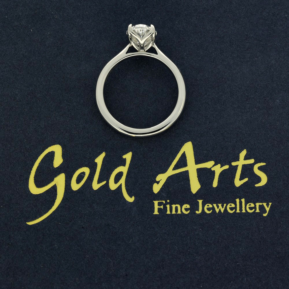 Platinum Laboratory-Grown 2ct Oval Diamond Solitaire Engagement Ring