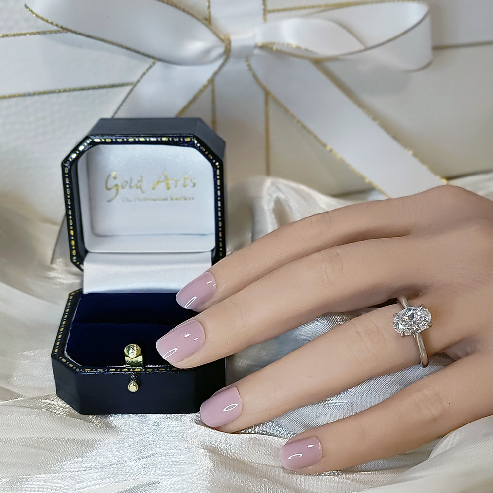 Platinum Laboratory-Grown 2ct Oval Diamond Solitaire Engagement Ring